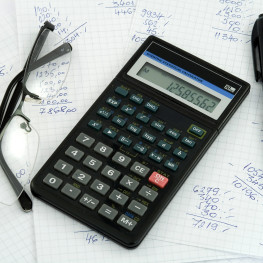 calculator and accounting theme studio isolated
